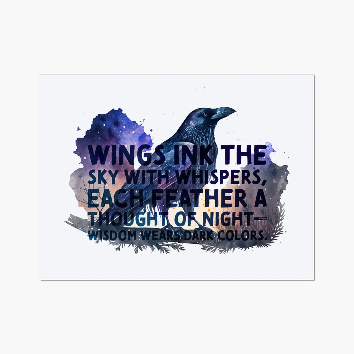Celestial Starry Night - Raven 3 - Animal Poster Print by doingly