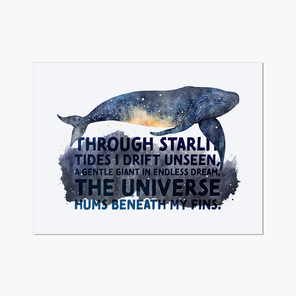 Celestial Starry Night - Whale 3 - Animal Poster Print by doingly