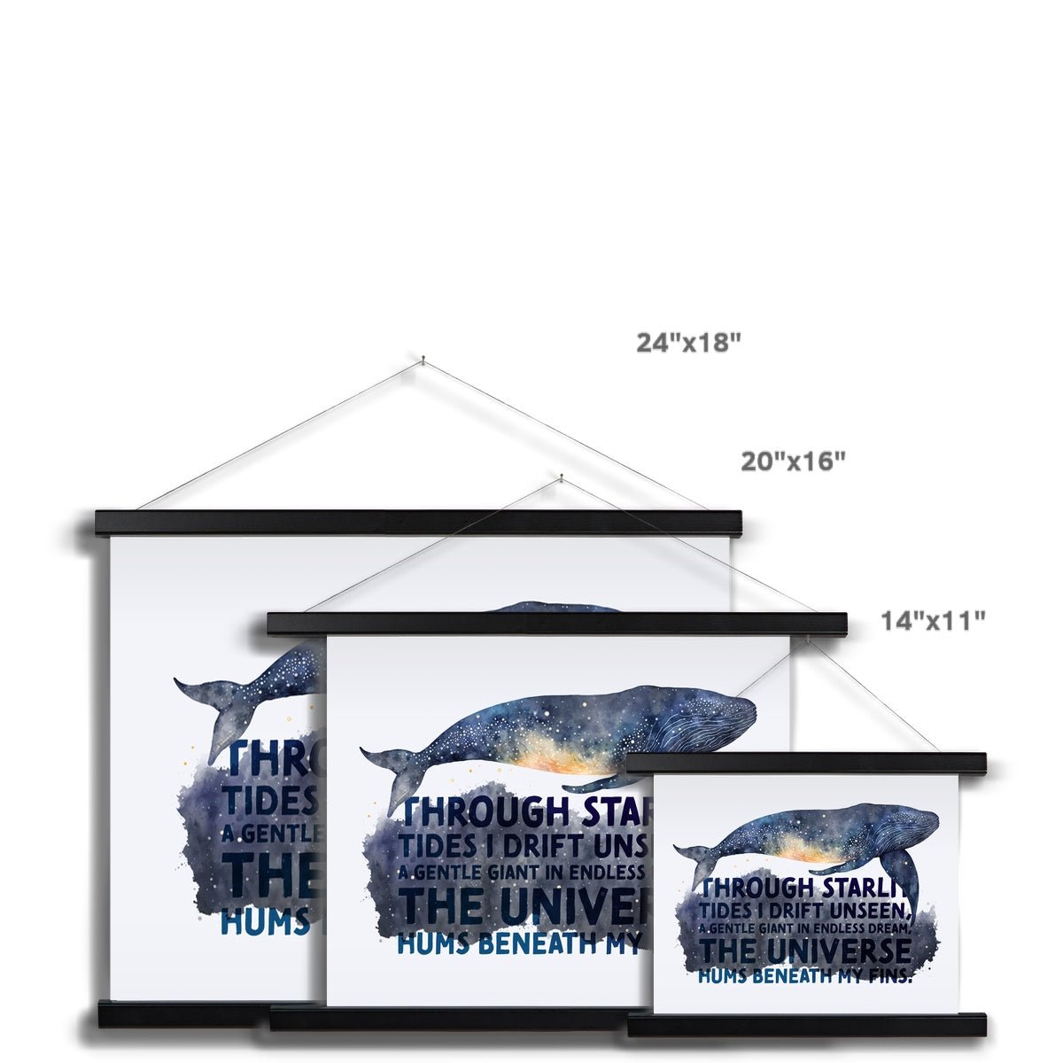 Celestial Starry Night - Whale 5 - Animal Poster Print by doingly