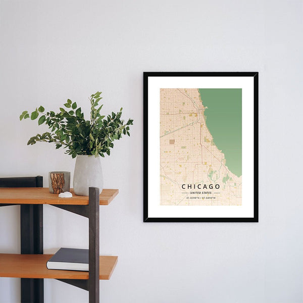 Chicago Maps 2 - Map Matte Print by doingly