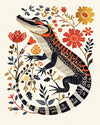 Folk Art Alligator 2 - Animal Classic Print by doingly