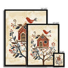 Folk Art Birdhouse 5 - Animal Framed Print by doingly