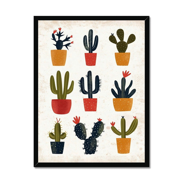 Folk Art Cacti 1 - Floral Classic Print by doingly