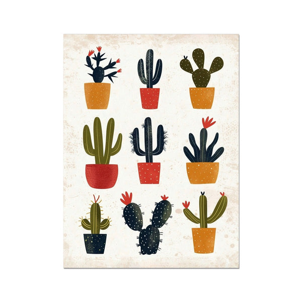 Folk Art Cacti 8 - Floral Classic Print by doingly