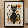 Folk Art Cat 1 - Animal Classic Print by doingly