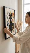 Folk Art Cat 4 - Animal Classic Print by doingly