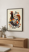 Folk Art Chicken 3 - Animal Classic Print by doingly