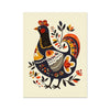 Folk Art Chicken 7 - Animal Framed Print by doingly