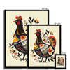 Folk Art Chicken 5 - Animal Framed Print by doingly