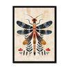 Folk Art Dragonfly 1 - Floral Framed Print by doingly