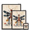 Folk Art Dragonfly 5 - Floral Framed Print by doingly