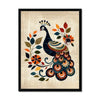 Folk Art Peacock 1 - Animal Framed Print by doingly