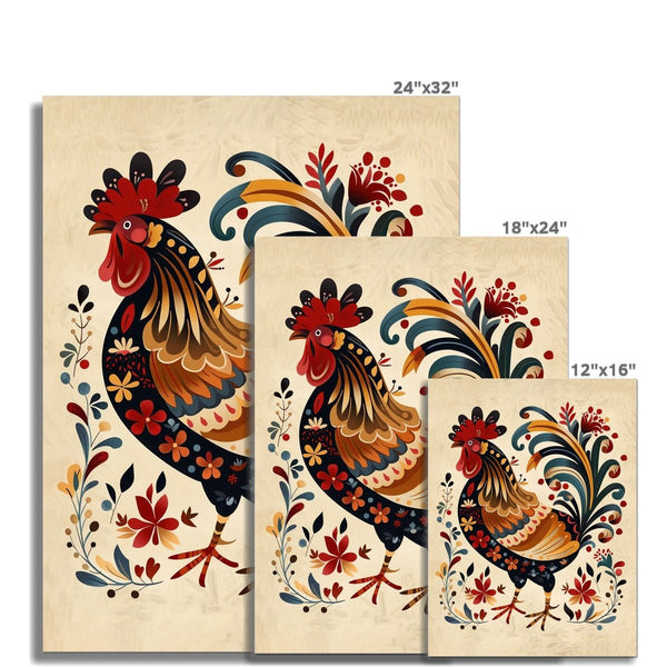 Folk Art Rooster 8 - Animal Classic Print by doingly
