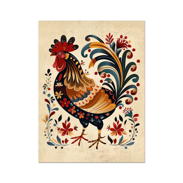 Folk Art Rooster 7 - Animal Classic Print by doingly
