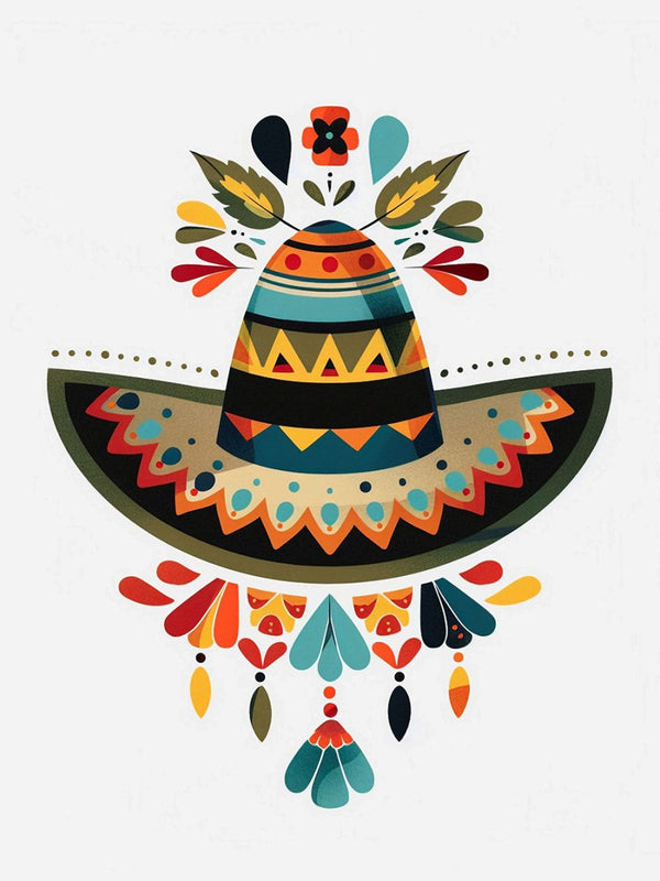 Folk Art Sombrero Bloom 2 - Floral Classic Print by doingly