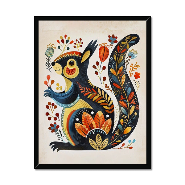 Folk Art Squirrel 1 - Animal Classic Print by doingly