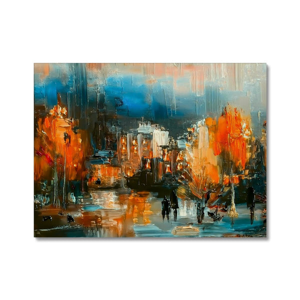 Golden Leaves & Urban Dreams 7 - Abstract Canvas Print by doingly