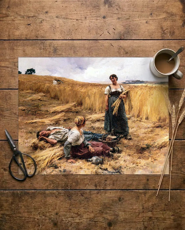 Harvesters at Mont - Saint - Père 1 - Farm Life Fine art by doingly