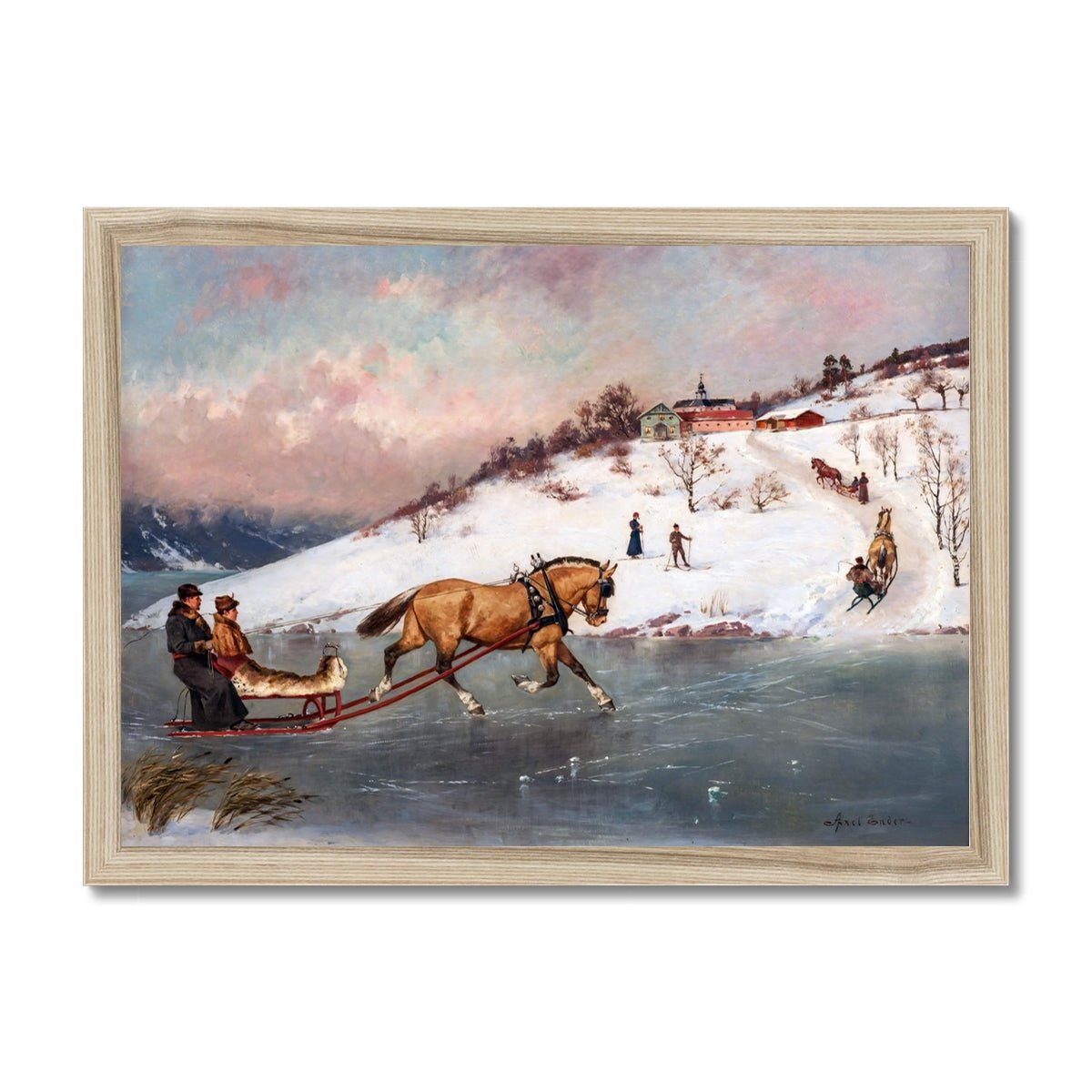 Horse and Sledge on the Ice 1 - New Fine art by doingly