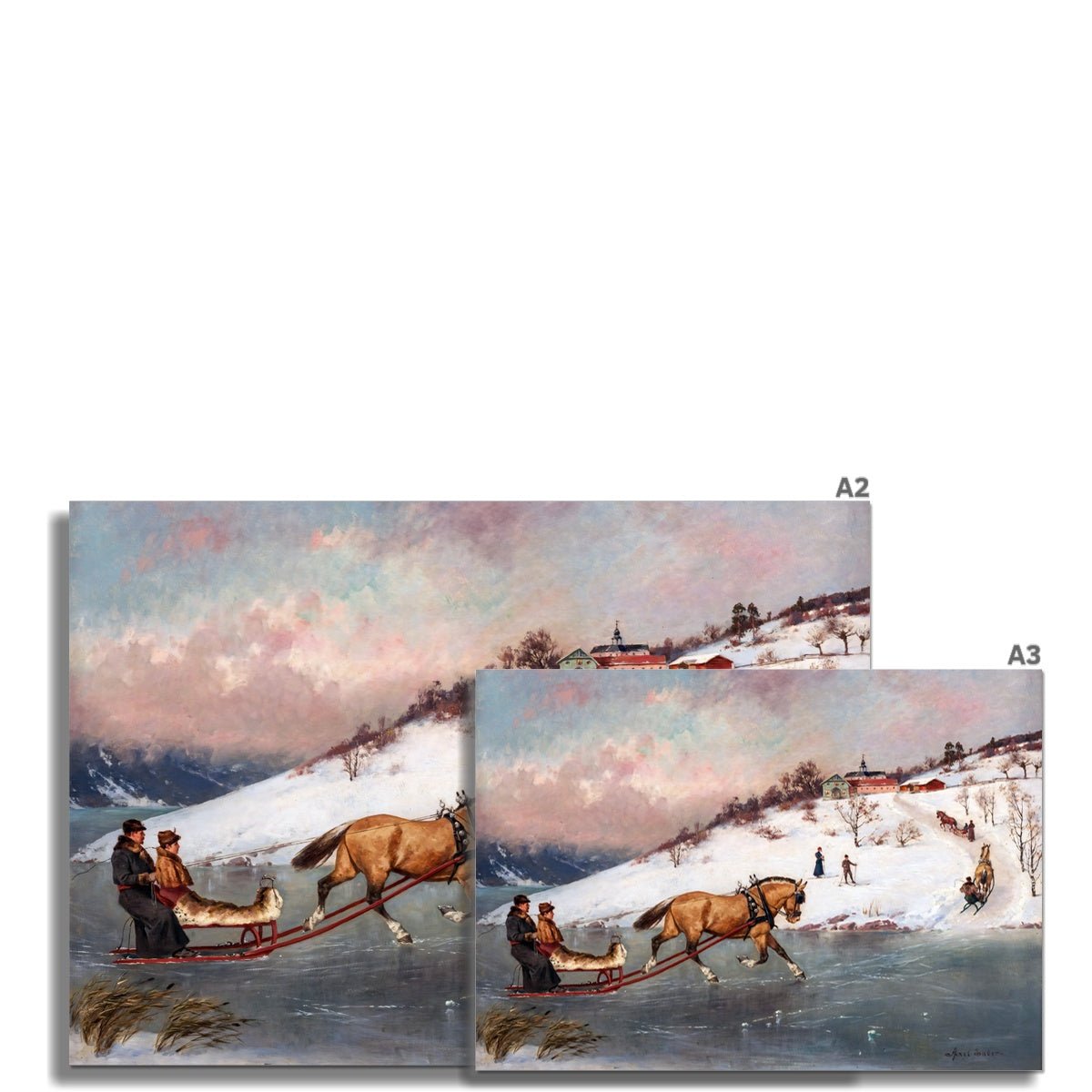 Horse and Sledge on the Ice 7 - New Fine art by doingly