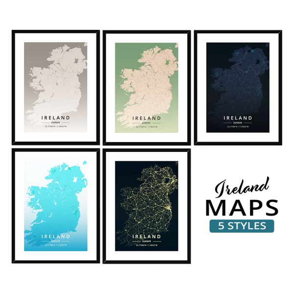 Ireland Map Prints 1 - Map Matte Print by doingly