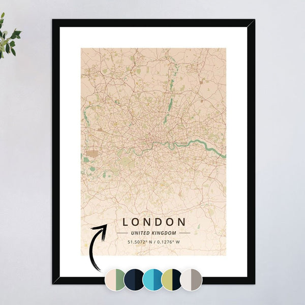 London Maps 1 - Map Matte Print by doingly