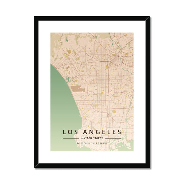 Los Angeles Map Prints 4 - Map Matte Print by doingly