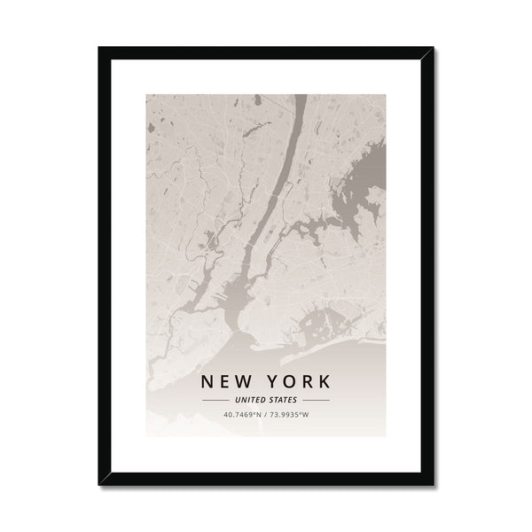 New York Map Prints 3 - Map Matte Print by doingly