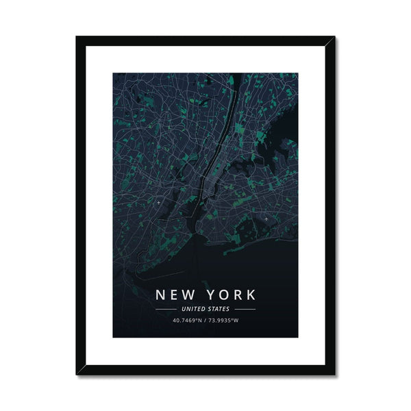 New York Map Prints 5 - Map Matte Print by doingly