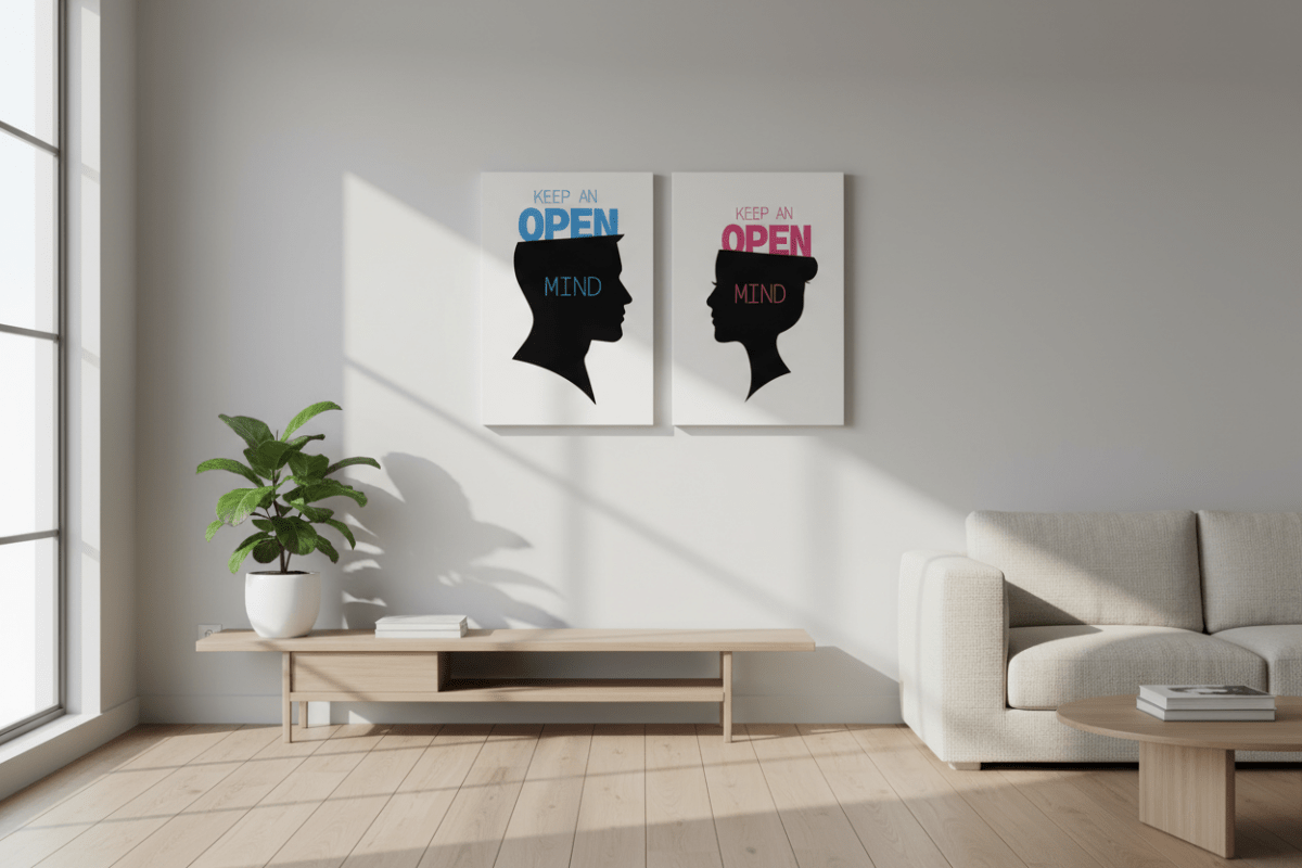 Open Mind 2 - Typography Canvas Print by doingly