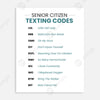 Senior Citizen Texting Codes 3 - Digital Digital Downloads by doingly