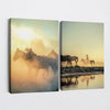 Sunset Roundup 1 - Animal Canvas Print by doingly