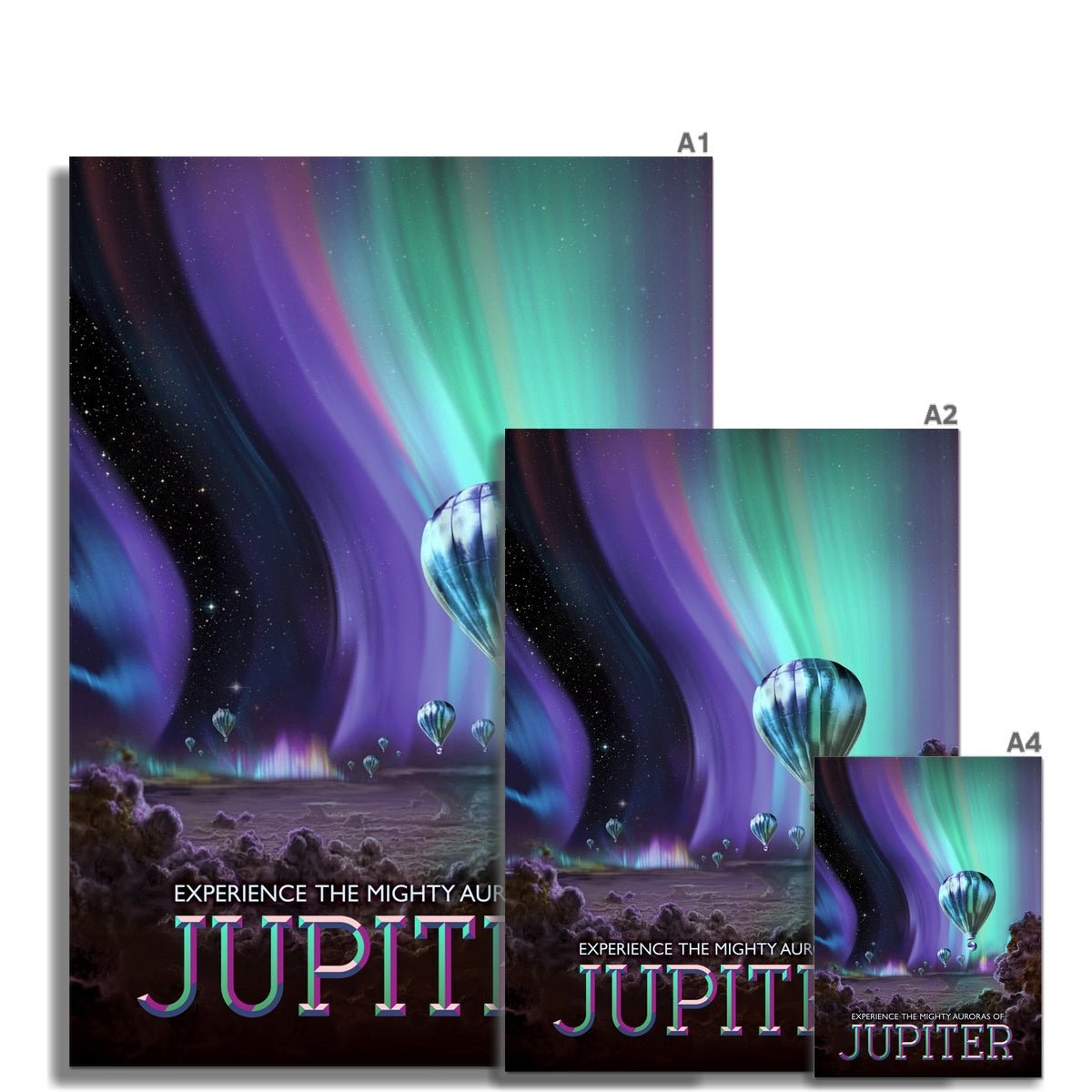 The Mighty Auroras of Jupiter 12 - NASA Classic Print by doingly