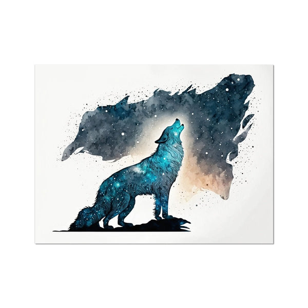 Celestial Starry Night - Wolf 6 - Animal Poster Print by doingly