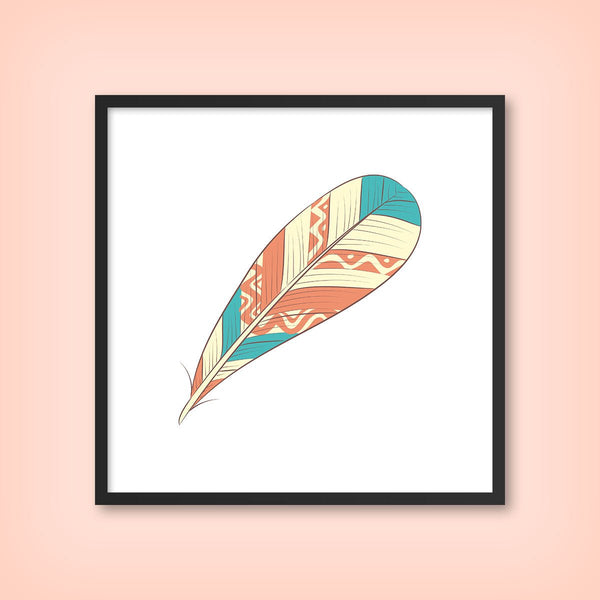 Boho Feathers A3 1 - Tile Art Print by doingly