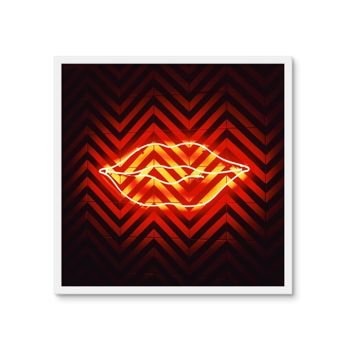 Lit Lips (Neon Tile) 2 - Tile Art Print by doingly