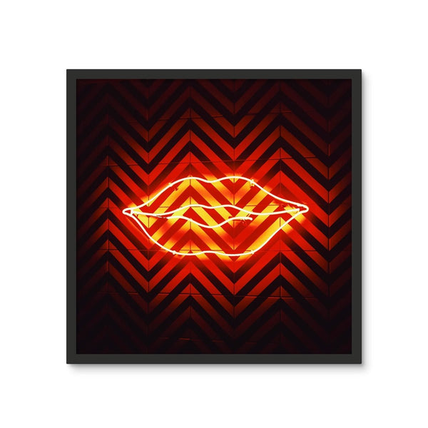 Lit Lips (Neon Tile) 3 - Tile Art Print by doingly