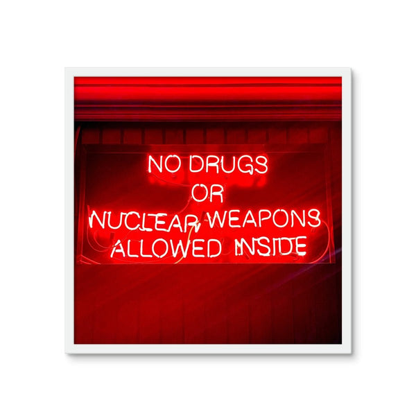 Not Allowed (Neon Tile) 2 - Tile Art Print by doingly