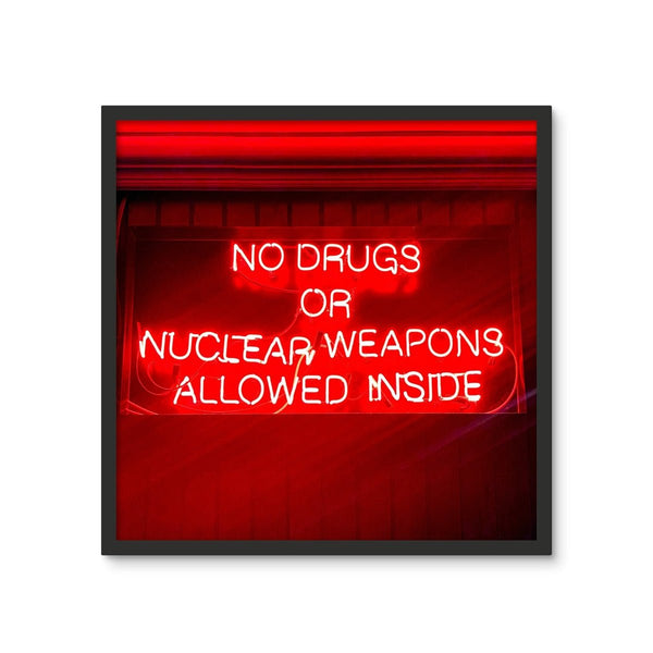 Not Allowed (Neon Tile) 3 - Tile Art Print by doingly