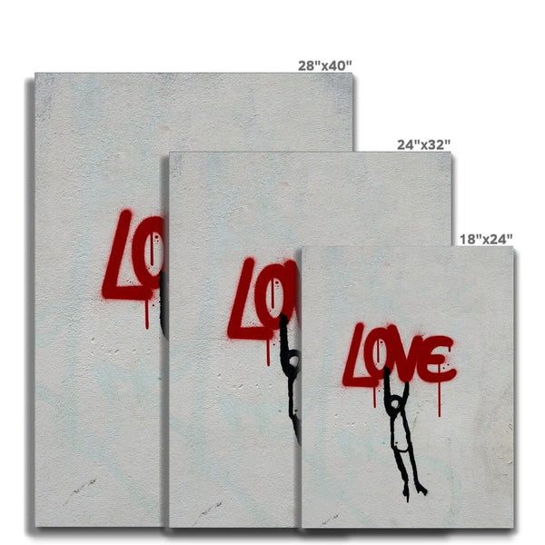 Hanging onto Love 8 - Street Art Canvas Print by doingly