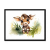 Jungle Baby Animals - Cow 1 - Animal Poster Print by doingly