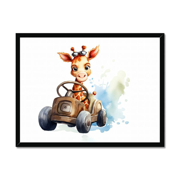 Jungle Baby Animals - Giraffe Car 1 - Animal Poster Print by doingly