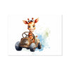 Jungle Baby Animals - Giraffe Car 6 - Animal Poster Print by doingly