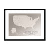 Monochrome - United States 2 - Map Matte Print by doingly