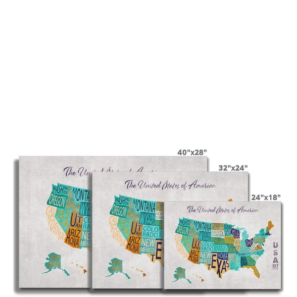 United 7 - Map Canvas Print by doingly